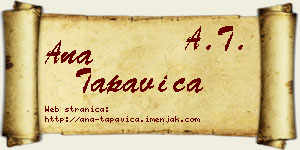 Ana Tapavica vizit kartica